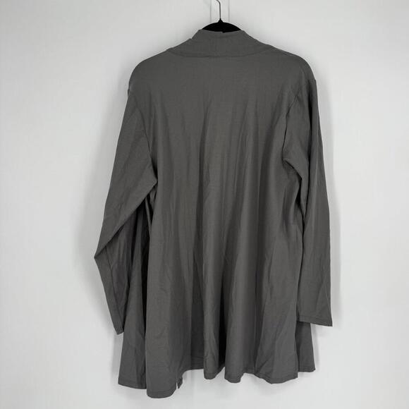 Eileen Fisher cardigan 1x gray stretch lightweight knit minimalist plus lagen - Picture 6 of 6